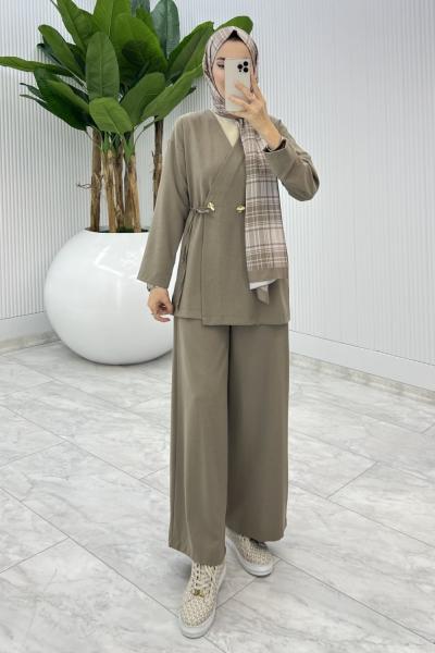 Toprak  Güler Pantolonlu Takım Tesettür Giyim