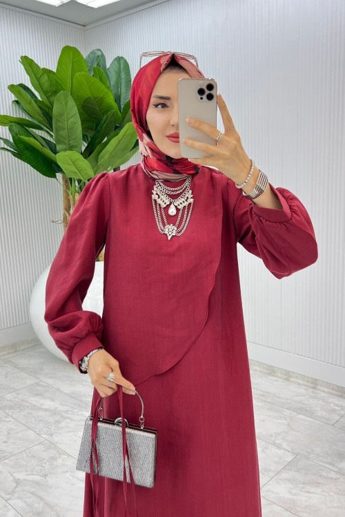 Vişne Premium Paris Elbise Tesettür Giyim