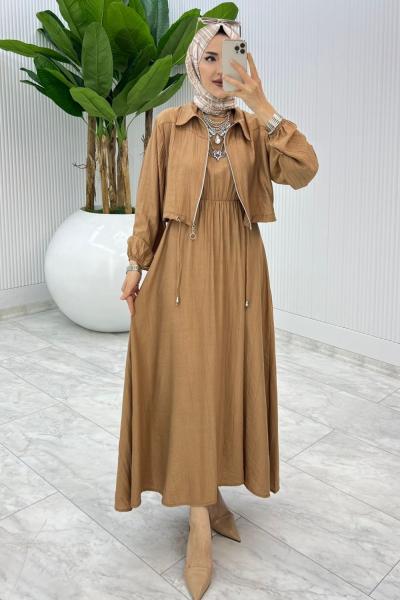 Vizon Jale Elbise Takım Tesettür Giyim