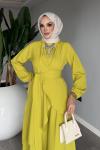 Yağ Yeşil Cevher Pantolon Takım Tesettür Giyim