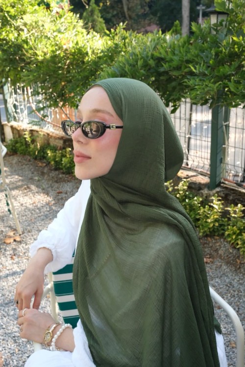 Müslin Pamuk Şal Zümrüt