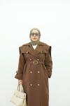 TWİST TRENÇKOT  KAHVERENGİ