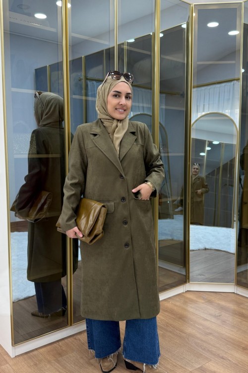 UZUN SÜET CEKET Haki