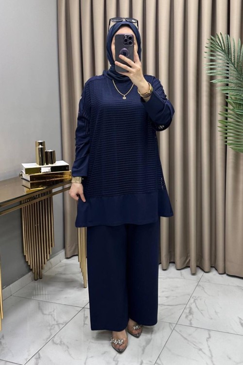 Ayben Fileli Üçlü Takım Lacivert