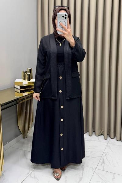 Ceketli Etekli Takım Siyah