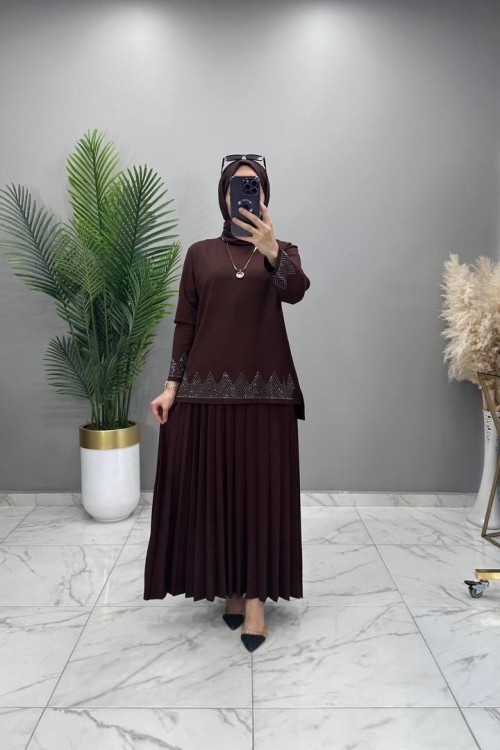 Cennet Taşlı Takım Kahve