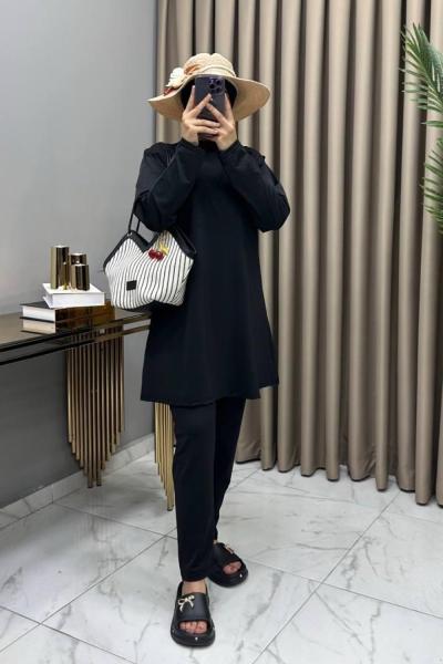 Haşema Üçlü Takım Siyah