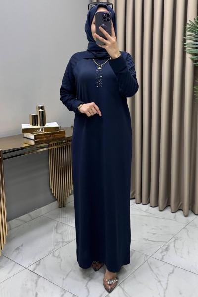 Hayal Soğuk Merserize Elbise Lacivert