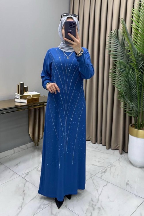 Işıltı Abiye Elbise İndigo