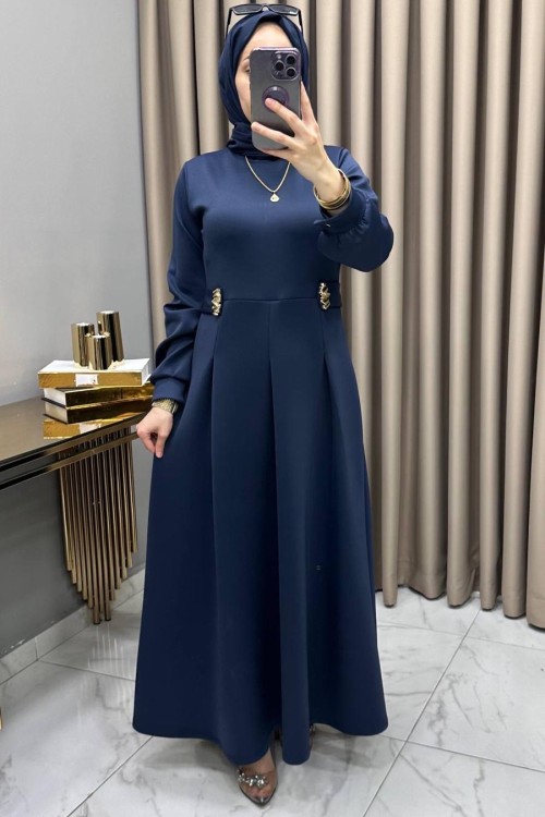 Öznur Elbise Lacivert