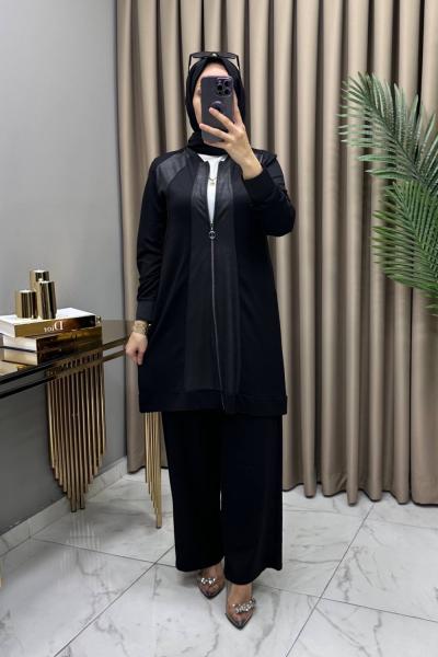 Rabia Pantolonlu Takım Siyah