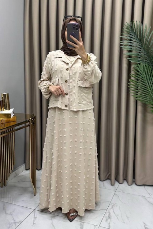 Rana Ceketli Elbise Takım Taş