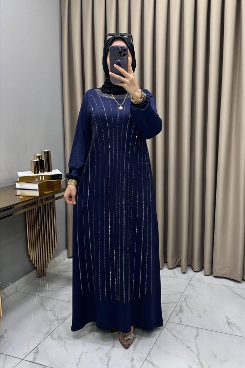 Reyhan Abiye Elbise Lacivert