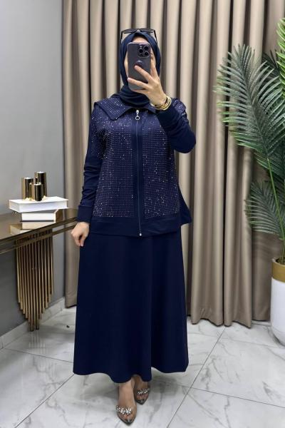Serenay Taşlı Takım Lacivert