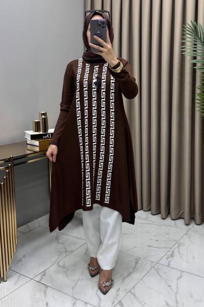 Sevgi Tunik Kolye Hediyeli Kahve