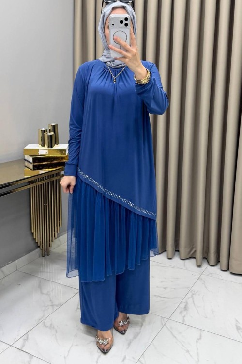 Tüllü Takım İndigo