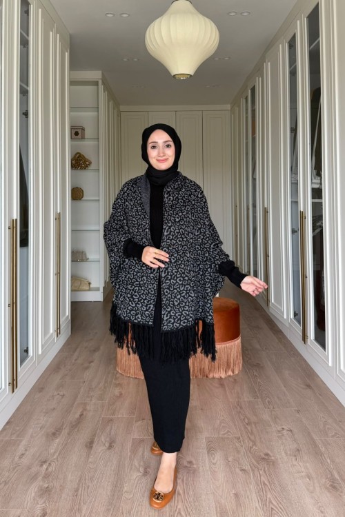 Ala Desenli Şal- Siyah