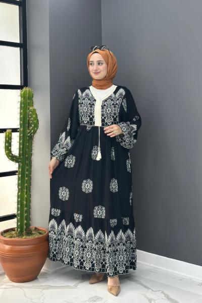 Batik Elbise - Siyah