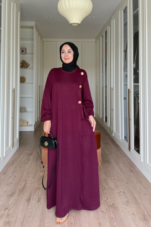 Begüm Uzun Elbise-Mürdüm