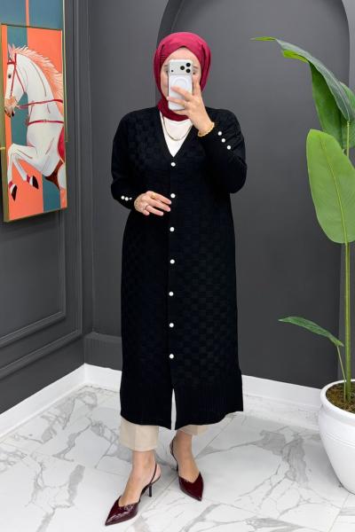 Bella Merserize Hırka - Siyah