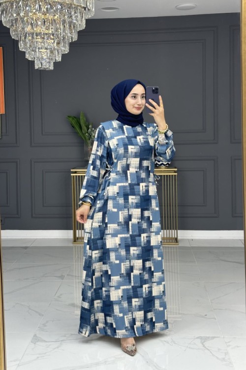 Ceren krep elbise- laci