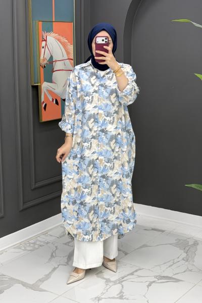 Dicle Uzun Tunik - Mavi