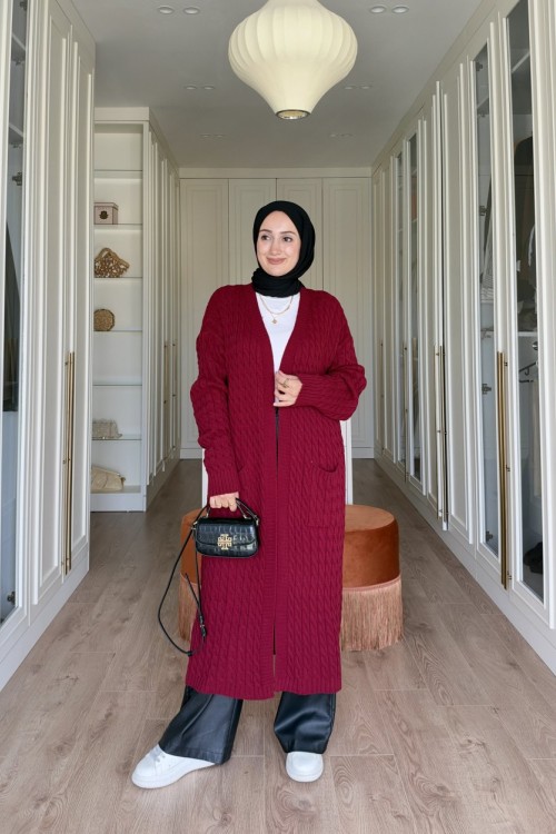 Didem Uzun Hırka - Bordo