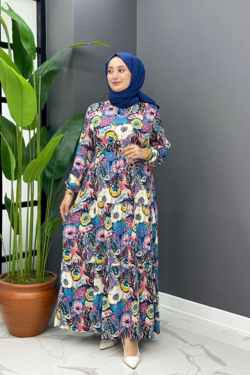 Gökçe Yazlık Elbise- Lacivert