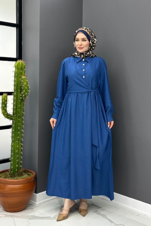 Gülben Elbise - Mavi