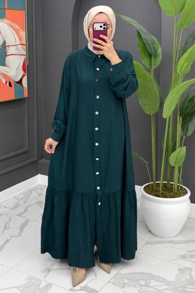 Hülya Uzun Elbise - Zümrüt