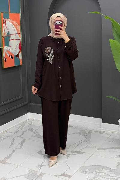 Kayra takım - kahverengi