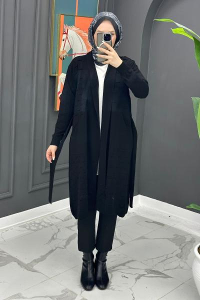 Kurtarıcı Triko Hırka - Siyah