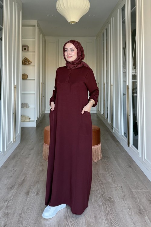 Niloş Oyhso Elbise - Bordo