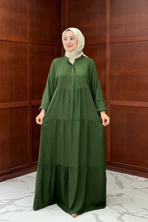 Tofisa Uzun Elbise - Haki