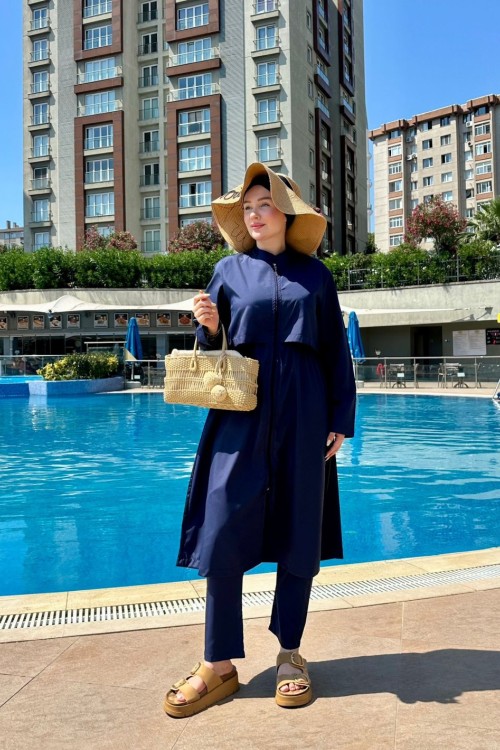 Uzun Tesettür Haşema - Lacivert