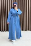 Yuqa Kot Kimono Elbise-Mavi
