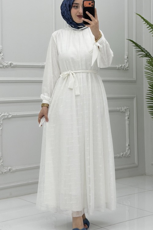 İlay Elbise Beyaz