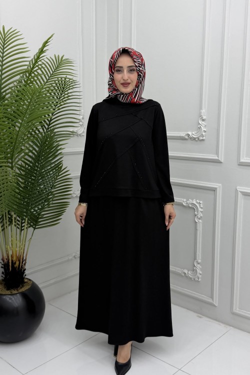 Nazan Etek Takım Siyah