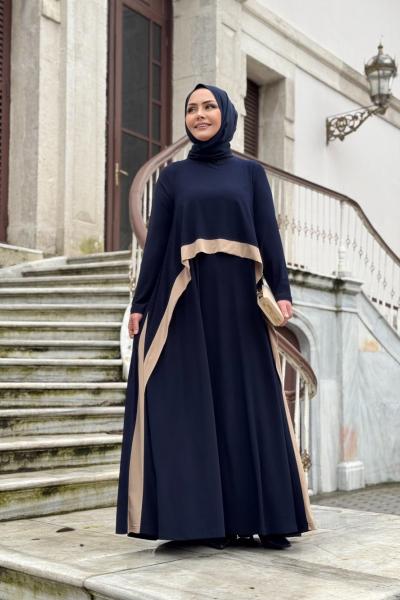 DİLRUBA ELBİSE - LACİVERT