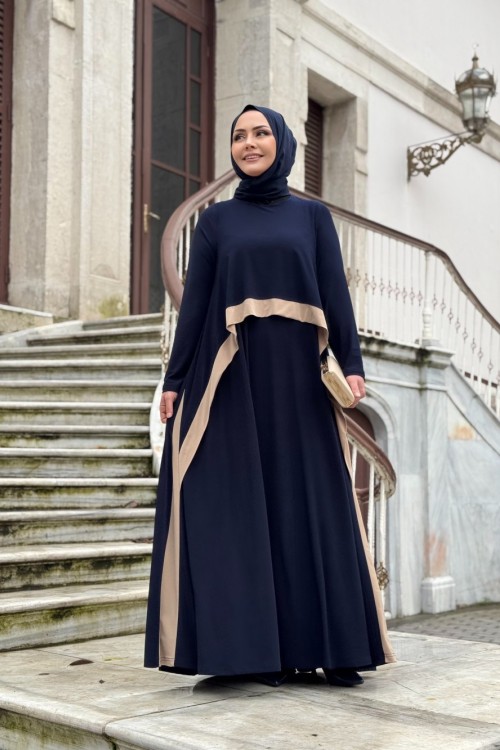 DİLRUBA ELBİSE - LACİVERT