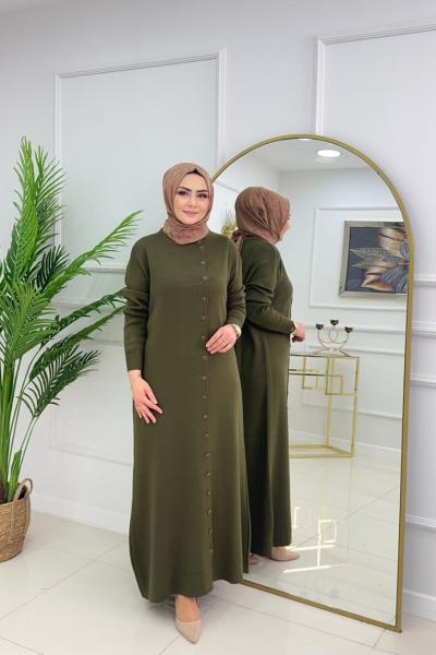 EYLÜL TRİKO ELBİSE-HAKİ