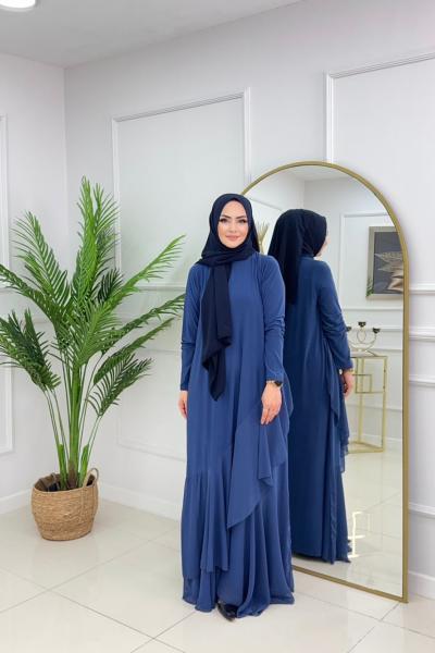 GÜLFEM ELBİSE-İNDİGI MAVİ
