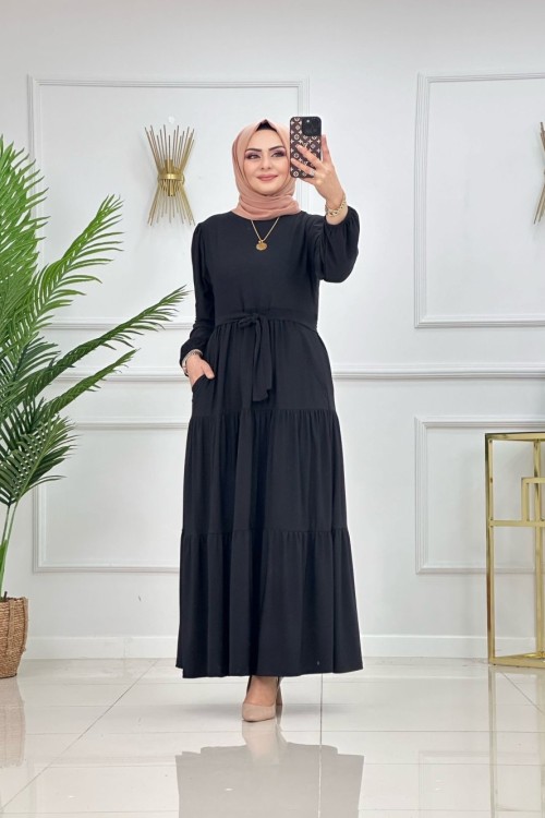 GÜLİZ ELBİSE-SİYAH