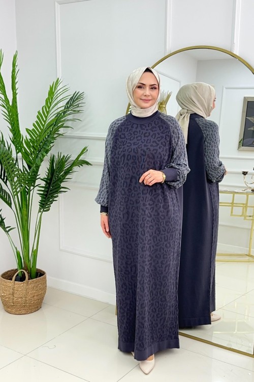 HAVVA MERSERİZE ELBİSE - ANTRASİT