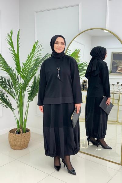 HÜLYA ETEKLİ TAKIM - SİYAH