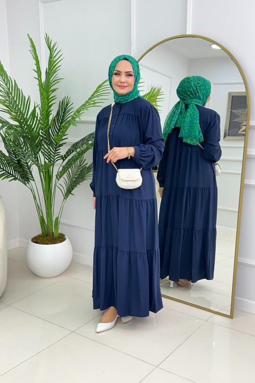 SEVİM ELBİSE - LACİVERT