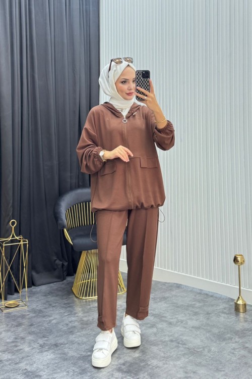 Ahu Takım Kahverengi  Kahverengi