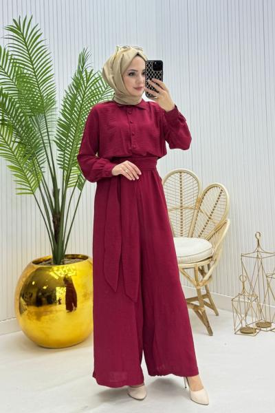 Alya Tesettür Tulum Bordo Bordo