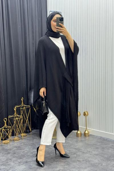 Bağlamalı Panço Siyah Siyah