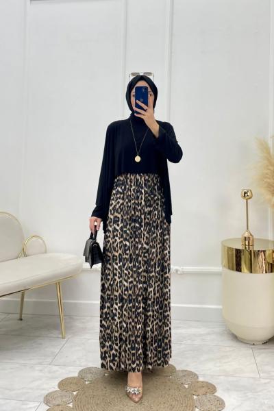 Bella Tesettür Elbise Siyah  Siyah